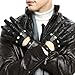ZLUXURQ Mens Touchscreen Professional Leather Driving Gloves Unlined -Soft and Thin Italian Lambskin Black