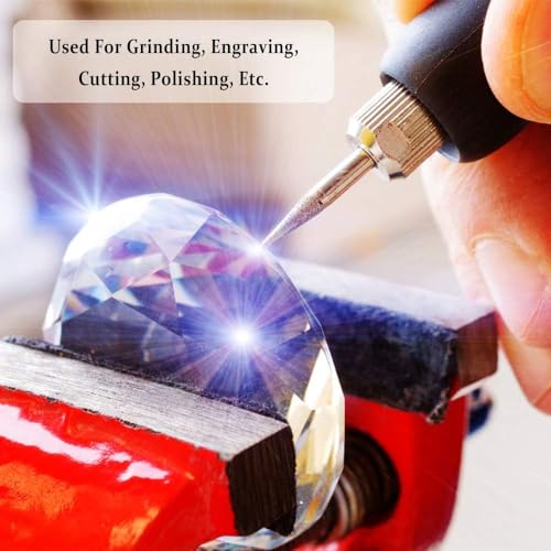 30 Pcs Diamant Schleifstift 3mm, 150 Grit Bohrer Schleifstift, Diamantfräser-Set Hartmetall Schleifstift, Diamantfräser Schleifen für Glas Edelstein Zum Schleifen Polieren Gravieren