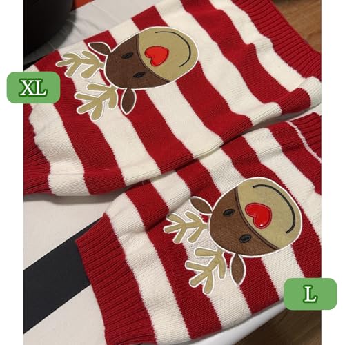 ROROJOYMA Hund Rollkragenpullover Weihnachten Hundepullover Muster Strickwaren Warme Hundepullover Elch Weihnachten für Kleine Mittlere Hundekatze (L)