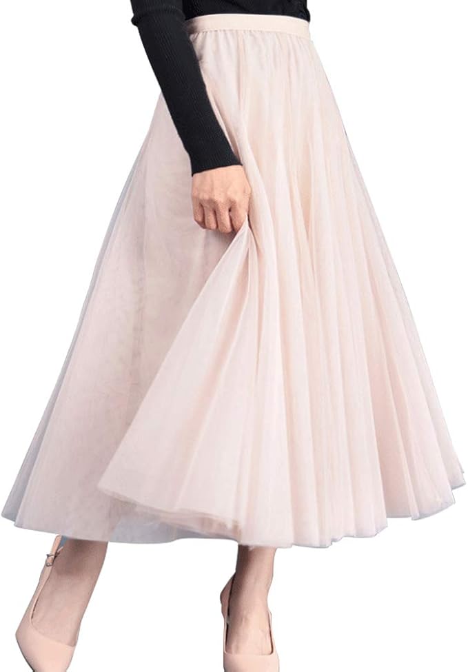 FEOYA Womens Layered Tulle Skirt 