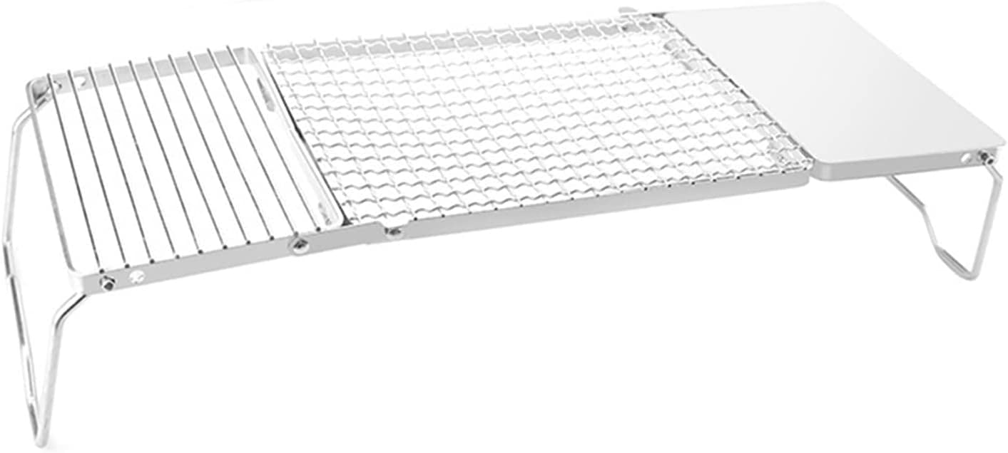 Support de réchaud camping inox pliable avec grille barbecue à gaz