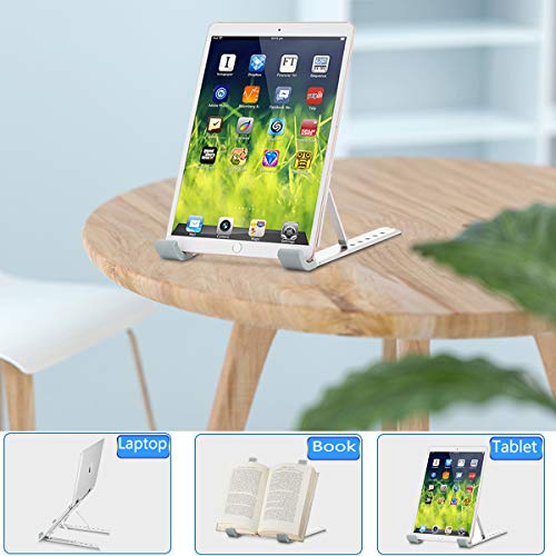 Laptop Stand,Adjustable Tablet Holder,Portable Aluminum Stand for Laptop,Computer and PC Rack,Ergonomic Stand for MacBook/iPad Pro/Large Cellphones with Heat Dissipation (Silver) - Thumbnail 7