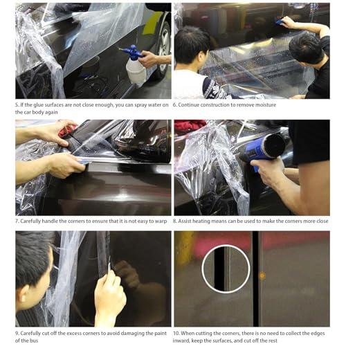 Cinta de protección transparente para pintura de coche con acabado brillante de 50x200 cm 3
