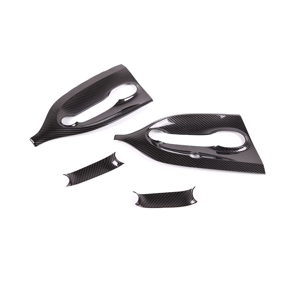 METYOUCAR Garniture de poignée de porte de voiture pour Benz Smart 453 Fortwo Forfour 2016-2021 Accessoires de voiture pour conduite à gauche (fibre de carbone)