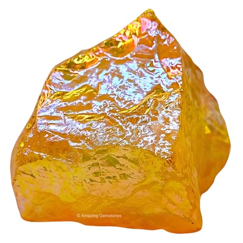 Image of Amazing Gemstone 2 Pieces Yellow Aura Quartz Raw Crystals and Healing Stones, Natural Rocks for Meditation and DIY Raw Stones and Crystals