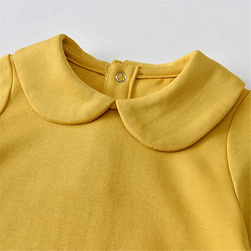 Infant Baby Girls Bodysuit Peter Pan Doll Collar Super Soft Cotton Romper One-Piece Outfit 0-24 Months4