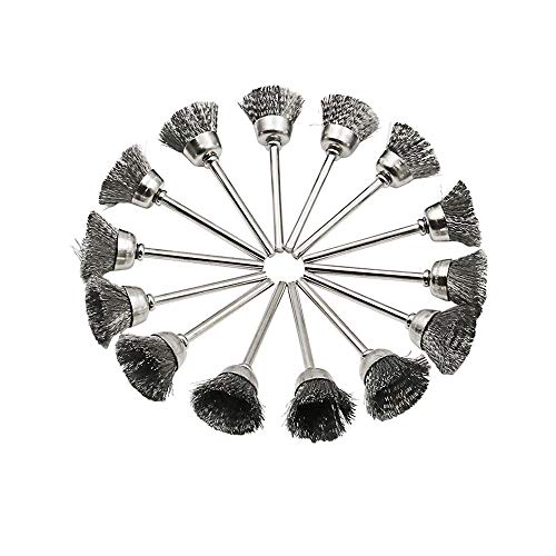 Preisvergleich Produktbild 30 Stücke Drahtradbürste Flachdrahtbürste Drahtendbürste für Entrostung Korrosion und Farbe Rotierenden Werkzeuge (3 Verschiedene Arten)