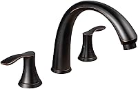LavaOdoro TF405-ORB Oil Rubbed Bronze Roman Tub Faucet - 8" Widespread 2-Handle Solid Brass Deck Mount with Valve