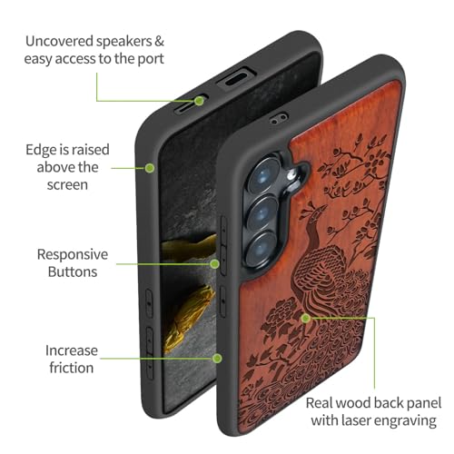 Coque Samsung S25 Plus étui bois rose antichoc compatible Galaxy S25+
