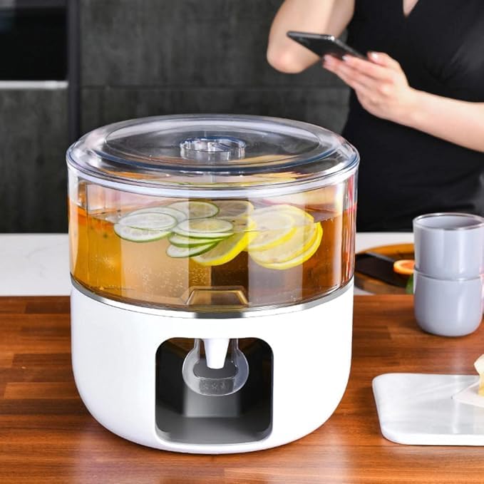 5 Litre Glass Juice Dispenser - Water Pitcher for Detox Water - Mason Jar - Counter Table Top Infused Water & Beer Dispenser - Airtight Lid Pitcher for Home & Kitchen Glassware, Restaurant-image-12