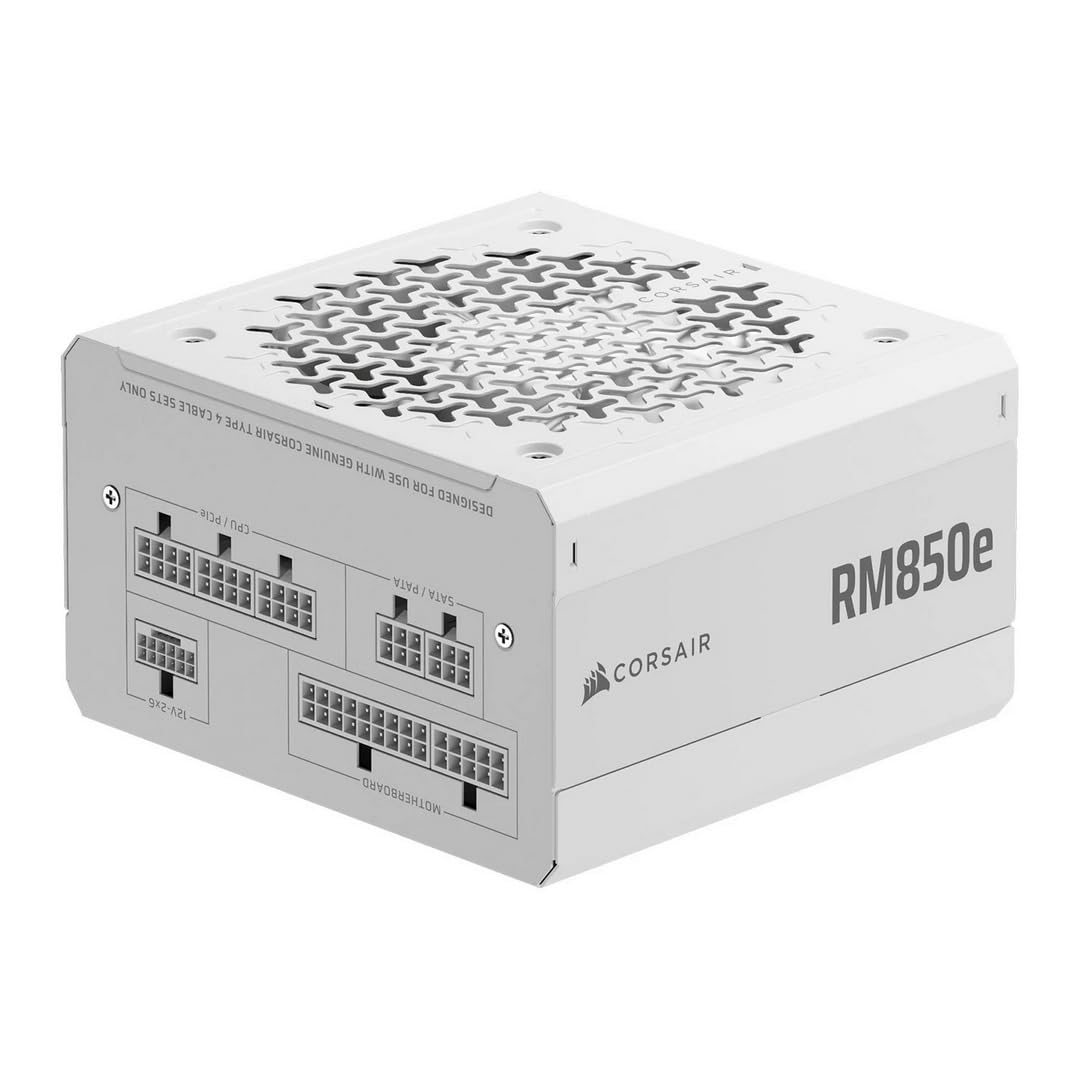 CORSAIR RM850e (2025) Alimentatore ATX completamente modulare a basso rumore con cavo 12V-2x6 - Conforme ATX 3.1 e PCIe 5.1, efficienza Cybenetics Gold, condensatori classificati 105 °, modalità