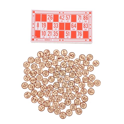 VANZACK Juego Interactivo de Mesa Cartones de Bingo y Fichas de Ajedrez de Madera para Actividades Recreativas y Reuniones