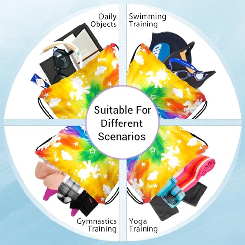 Image of Tie Dye Horse Grip Bags for Gymnasts Small Portable Drawstring Storage Pouch Bag Party Favor