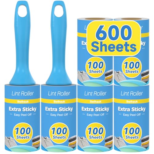 Swihauk 600 Sheets Extra Sticky Lint Rollers for Pet Hair, Easy...