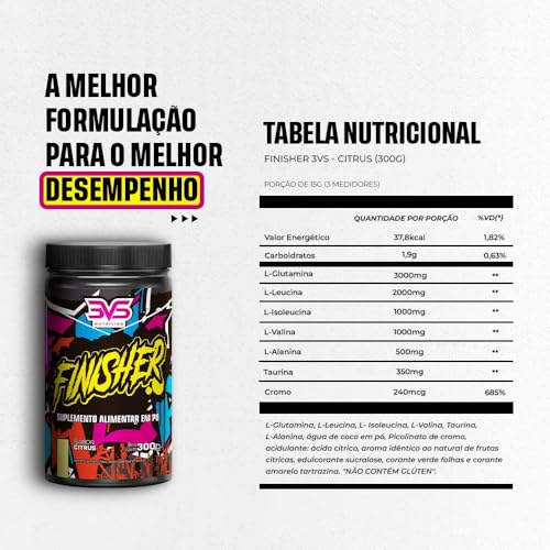 3VS Nutrition Combo Pré Treino Beast Sabor Frutas Vermelhas 300g + Finisher Intra/Pós Treino Sabor C