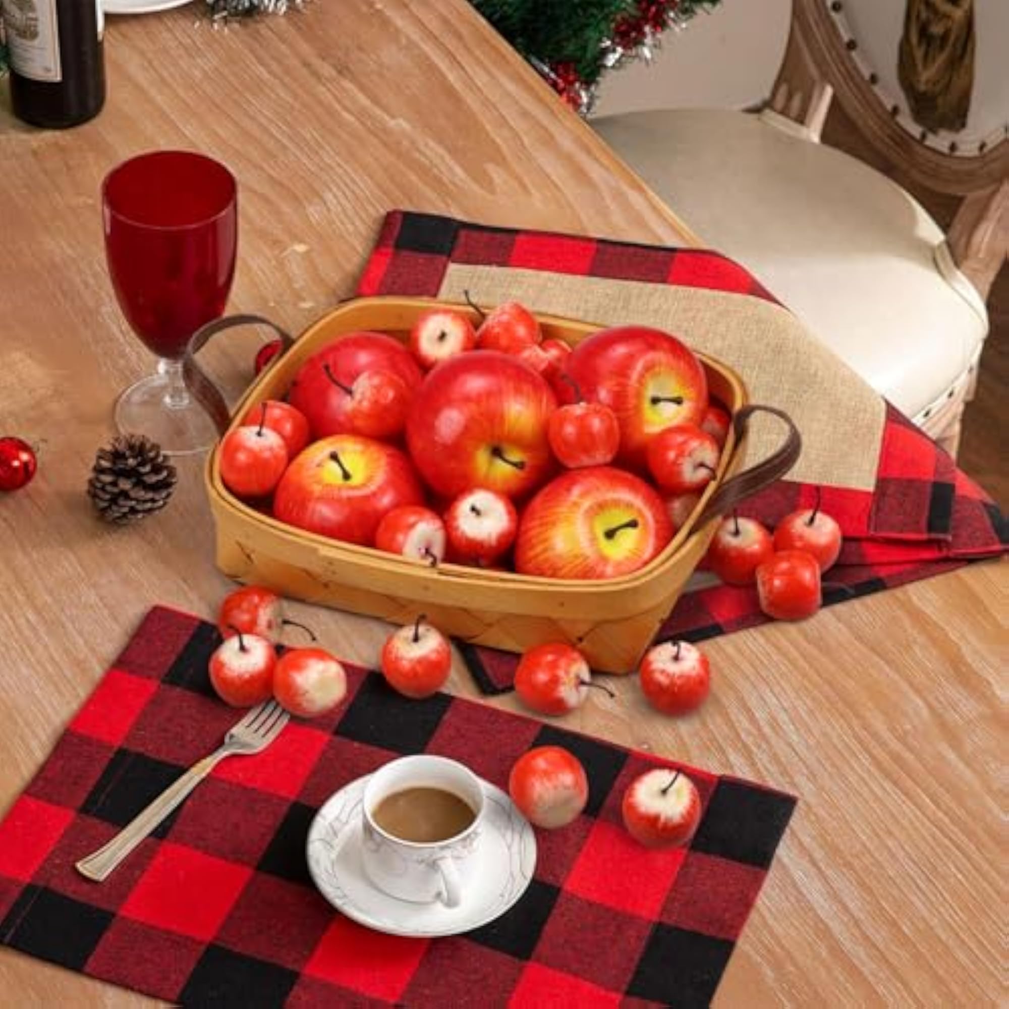 30 Pcs Artificial Red Apples for Decorative Use