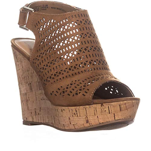 American Rag Womens Charlize Open Toe Casual Platform, Cognac Cork, Size 8.0