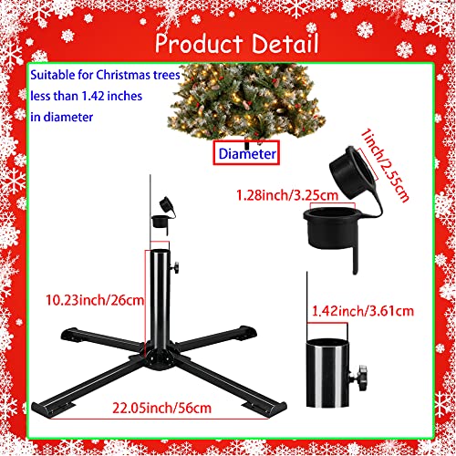Yuzuhome Christmas Tree Stand For Live Tree, Folding Artificial Christmas Tree Base Holder Fits For 5Ft To 7.5Ft Christmas Tree, Fits 1-1.4Inch Tree Pole, Black #TOP3