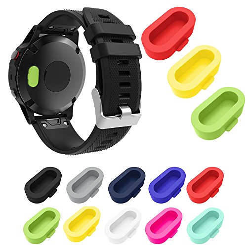 PINHEN Staubstecker Kompatibel mit Garmin Fenix 7 7S 7X 6S 6 6X 5S 5 5X/Instinct 2/EPIX/Venu 2 Plus/Vivomove Sport,10 Stück Silikon-Ladegerät Port Protector Anti Dust Plugs Kappen(10 Stück) Cover