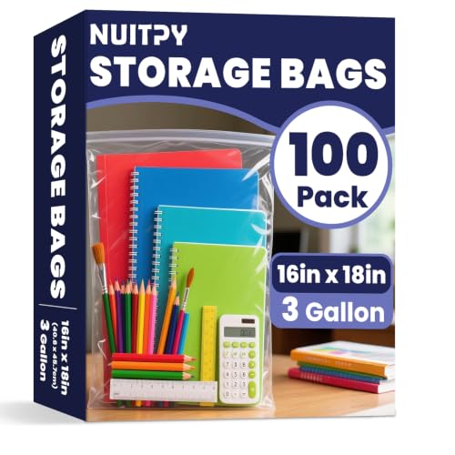 NUITPY 100 Pack Zipper Storage Bags