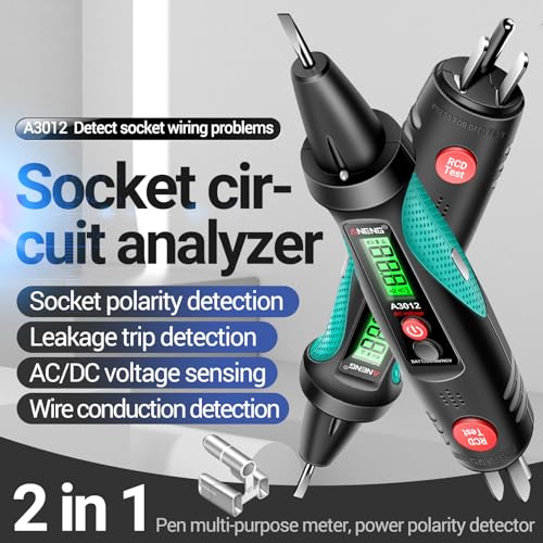 Image of Irfora Non Voltage Tester,A3012 Multifunctional Socket Circuit Analyzer AC /DC Voltage Tester Intelligent Power Polarity Detector Leakage Test s