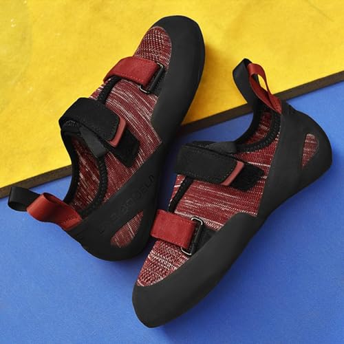 DAMANDO Homens Indoor Climbing Shoes, Non Slip Rock Climbing Sneakers Moda Bouldering Training Shoes