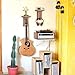 Glenmi 2Pcs Guitar Wall Mount Hanger, Guitar Hanger Wall Hook Holder Stand Bracket with Screws, Guitar Wall Hangers Easy to Install Fits All Size Ukulele Guitars Bass Mandolin Banjo(B)