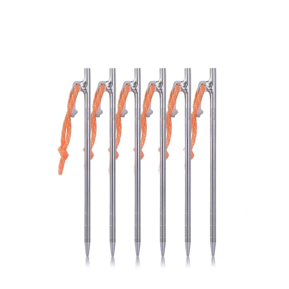 6 picchetti per tenda in alluminio e titanio, antivento, accessori per tenda da viaggio (20 cm, 6 pezzi)