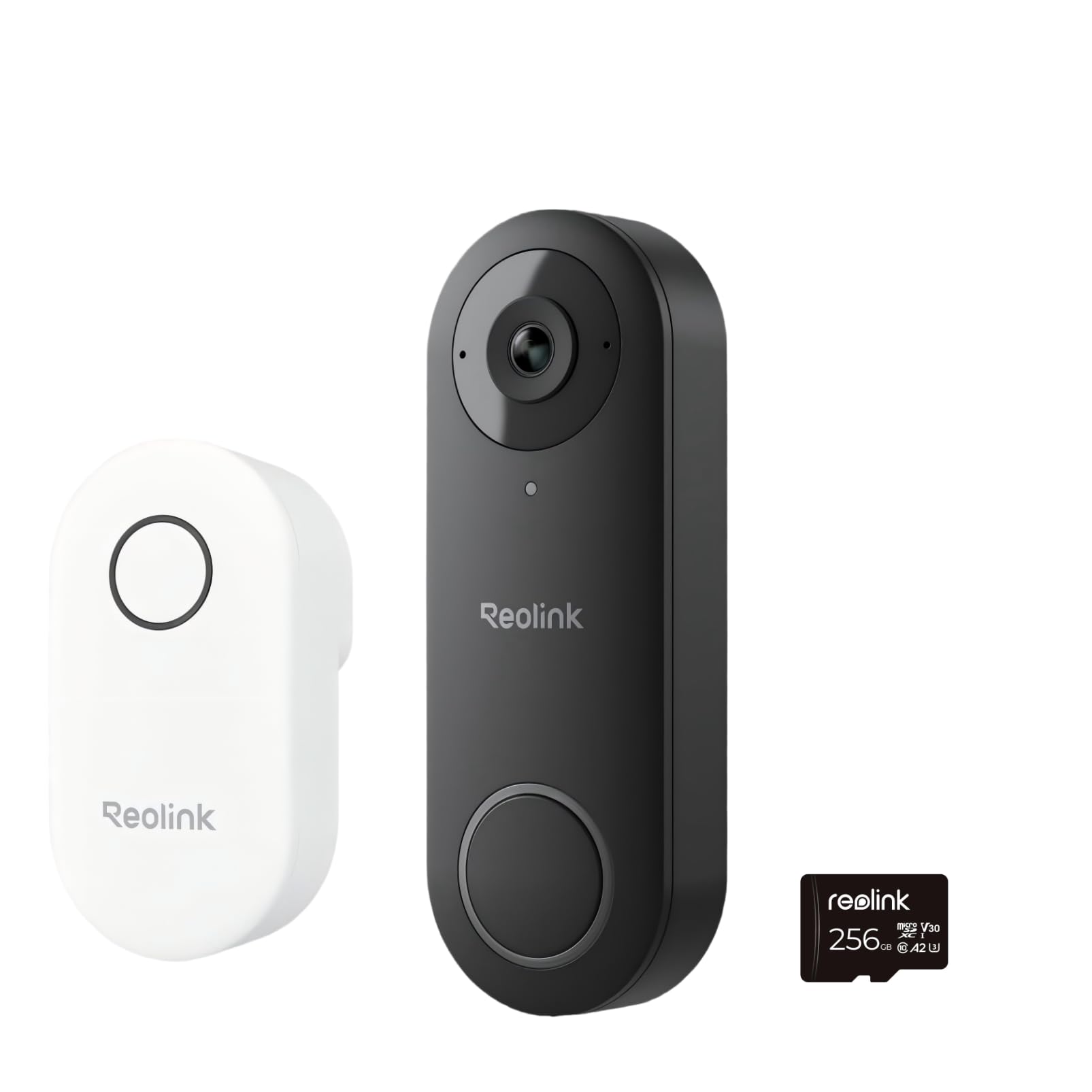 Video Doorbell Camera with 256GB microSD Card Bundle, Wired Video Doorbell, 5Ghz/2.4Ghz WiFi, 256GB SD Card for Local Storage, Chime Included