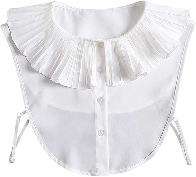 Amosfun Women Blouses Fake Collar Half Shirt Detachable Collar Chiffon Lace Fake Collar for Woman Girls
