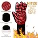 Reinalin Grillhandschuhe Hitzebeständig bis 800°C, Ofenhandschuhe Topfhandschuhe Feuerfeste Handschuhe BBQ Handschuhe Kochhandschuhe Backhandschuhe Backofenhandschuhe (L/XL/XXL, Rot)