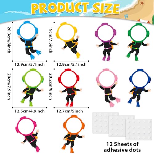 Image of gisgfim 80Pcs Summer Cutouts Diving Suit Decorations Under the Sea Bulletin Board Ocean Diver Paper Cut-Outs Classroom Decor for Boy Girl DIY Craft Photo Wall Kindergarten Preschool Party Favor Supply