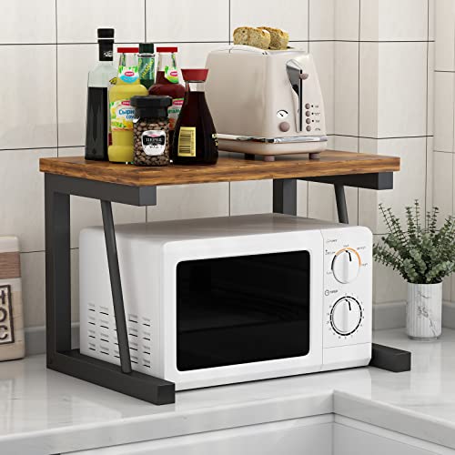 Yeiboofu Desktop Printer Stand, 2-Tier Wood Rustic Printer Shelf For 3D & Laser Printer, Scanner, Copier, Durable Small Space Storage Organizer For Home Office Kitchen (2-Tier, Brown) #TOP5