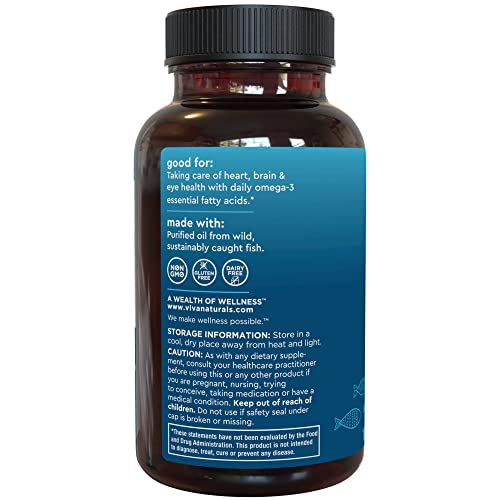 Viva Naturals Triple-Strength Omega 3 Fish Oil With Epa And Dha Supplements 2,200Mg, 180 Softgels #TOP7