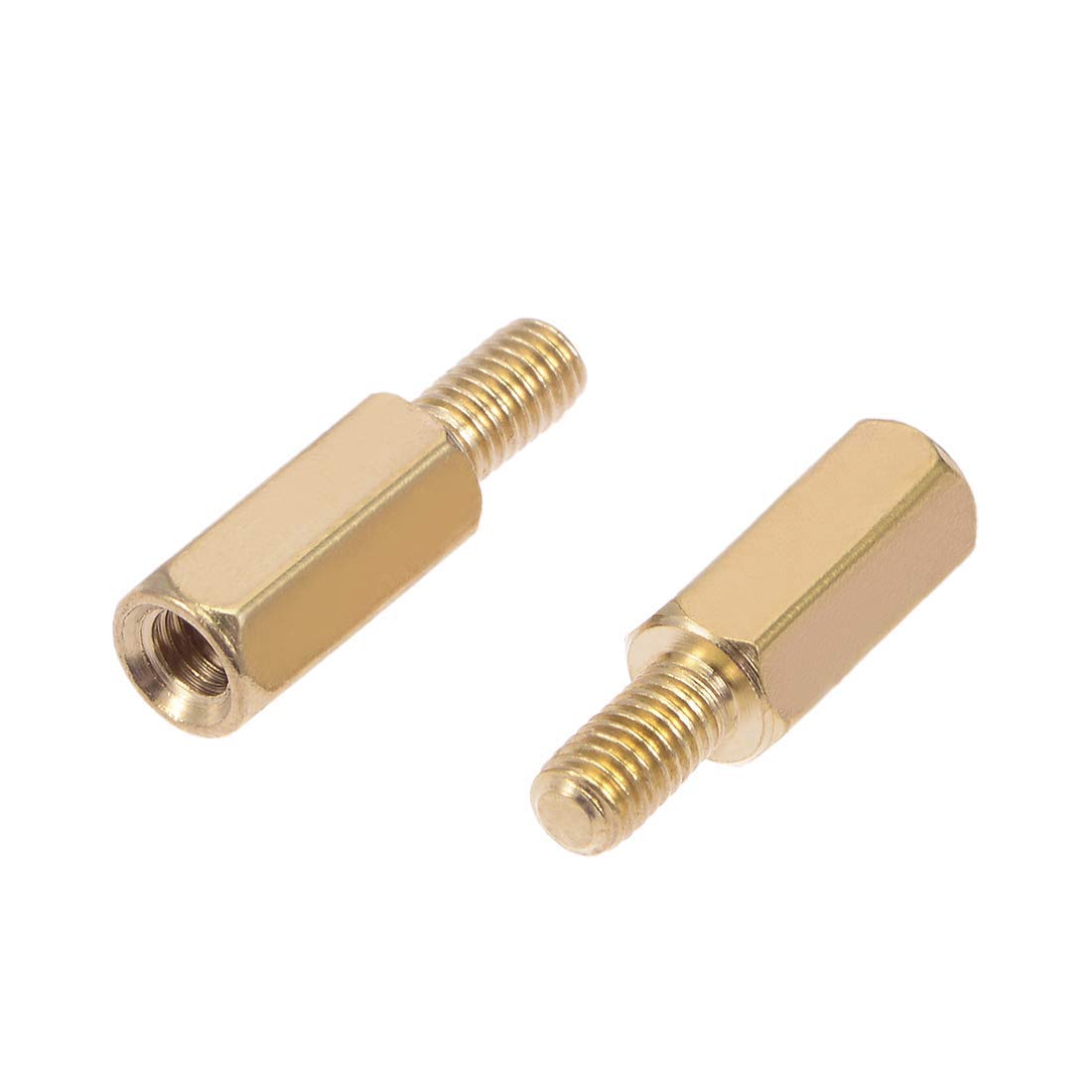 DealMux 15pcs M3 10+6mm Female Male Thread Brass Hex Standoff Spacer Screws PCB Pillar-image-18