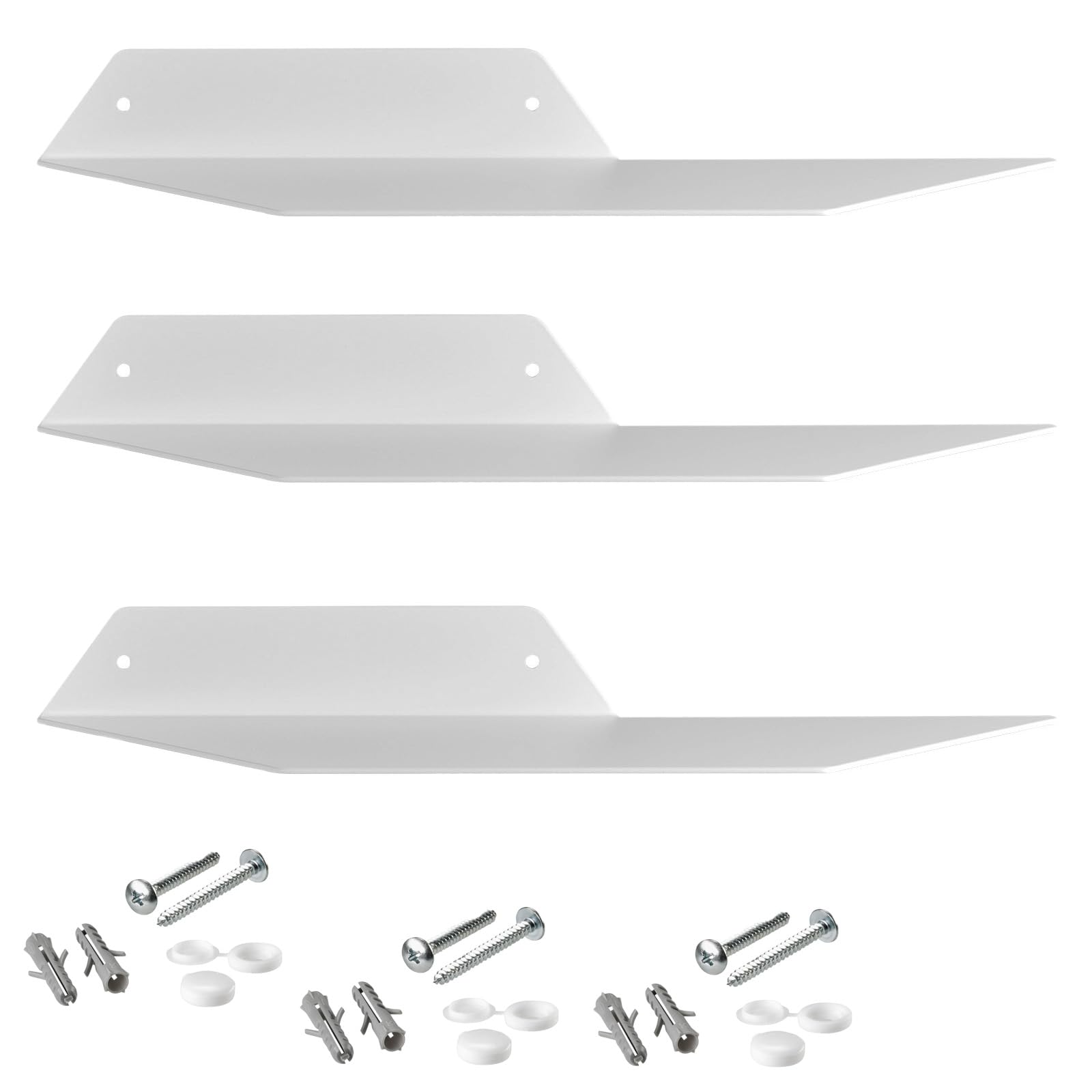 Étagère suspendue blanche compacte de 35 cm avec kit de fixation mural robuste inclus