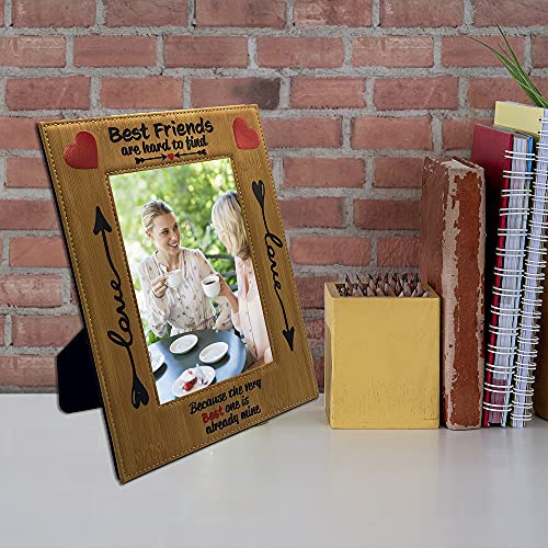 Petite Lili Friendship Picture Frame,Christmas Gift For Best Friends,Bff, Birthday Gift,Valentines Day 5"X7" Horizontal And Vertical (Leather Frame 5"X7" Vertical) #TOP3