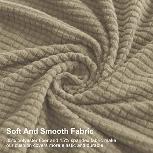 Chun Yi Stretch Loveseat Couch Cushion Cover Suitable For 2 Settee, Sofa Seat Slipcover With Spandex Jacquard Fabric(Medium,Sand) #TOP5