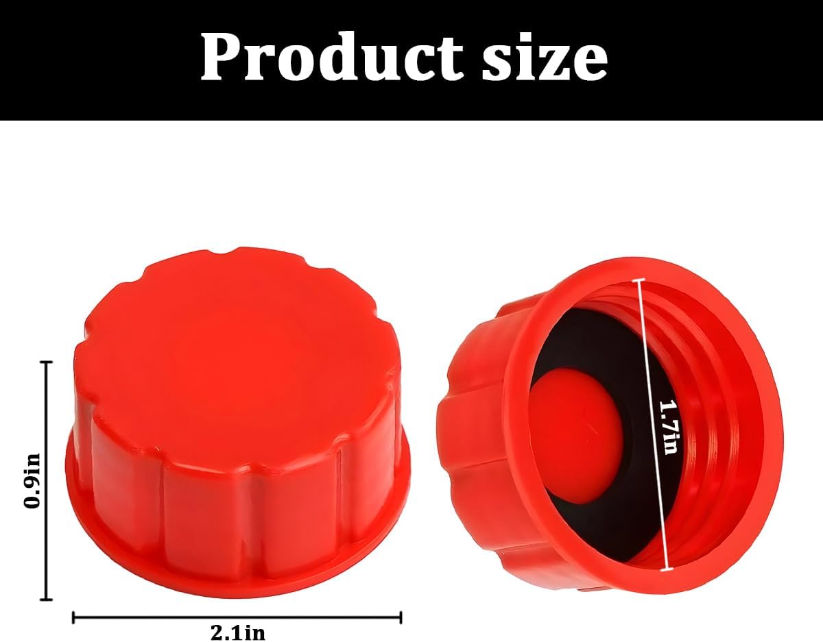 4PCS 5 Gallon Car Gas Can Cap, Coarse Portable Thread Automotive Gas Tank Lid, Leak-Proof Vehicle Gasoline Diesel Fuel Tank Lid Can Cover Replacement Accessories, Universal Fit (Red) image 2