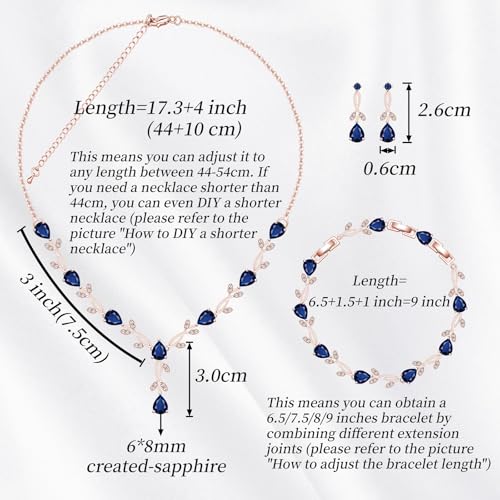 Image of GZWHD Wedding Jewelry Sets for Bride Bridesmaid Women Cubic Zirconia Necklace Earrings Bracelet Set Gift for Mother Friend Wife Daughter Sister Party Prom Jewelry