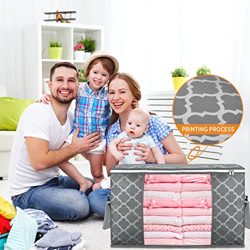Clothes Storage Bags, Storage Organizer with Durable Handles for Closet Organization, Comforter, Blankets, Bedding and Toys 90 L Large - 2 Pack - Thumbnail 7