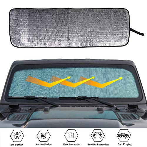 for Jeep JL Windshield Sunshade Window Sun Shade Foldable Sun Visor for 2018