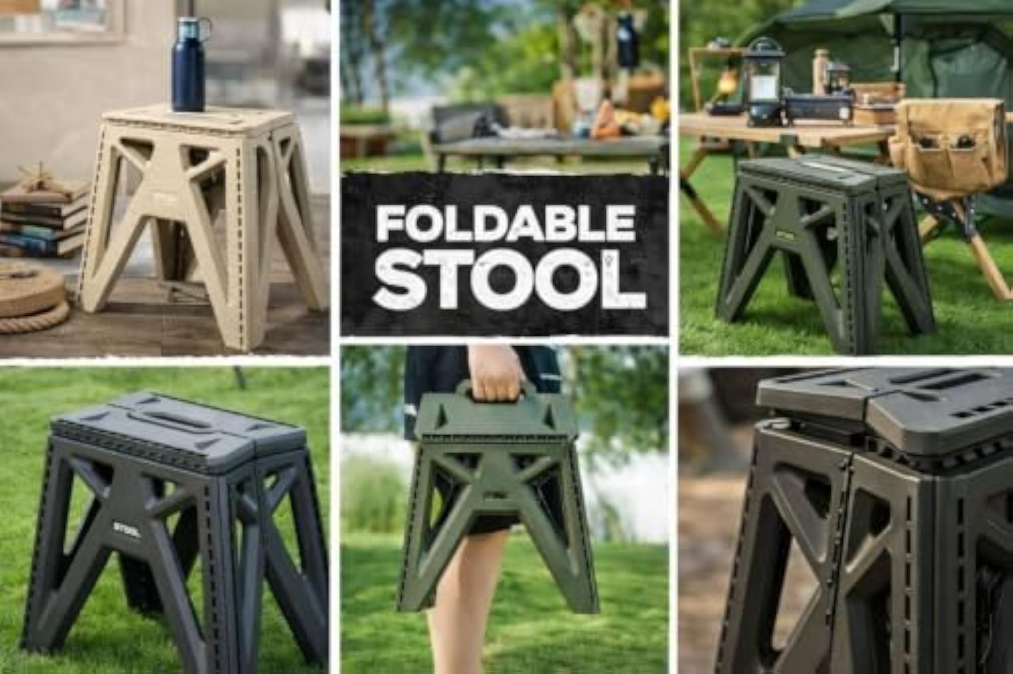 Portable Folding Step Stool, 18 Inches for Home & Garden