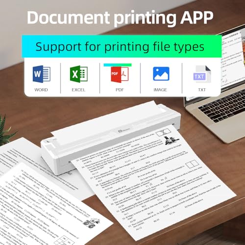 Image of M8 A4 Size Thermal Printer Wireless Bluetooth, Inkless, for Mobile Prints, USB, Bluetooth Smart Receipt Printer Compatible with Android iOS - 3pcs A4 Size Thermal Roll (M8)