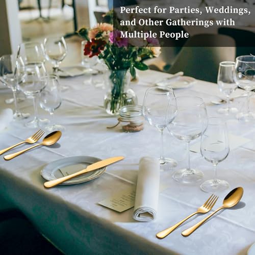 60-Pcs Gold Silverware Set - Stainless Steel Flatware Cutlery Set Service for 20, Mirror Polished Gold Flatware Set Include Forks Spoons Knives for Home, Wedding, Restaurant, Dishwasher Safe