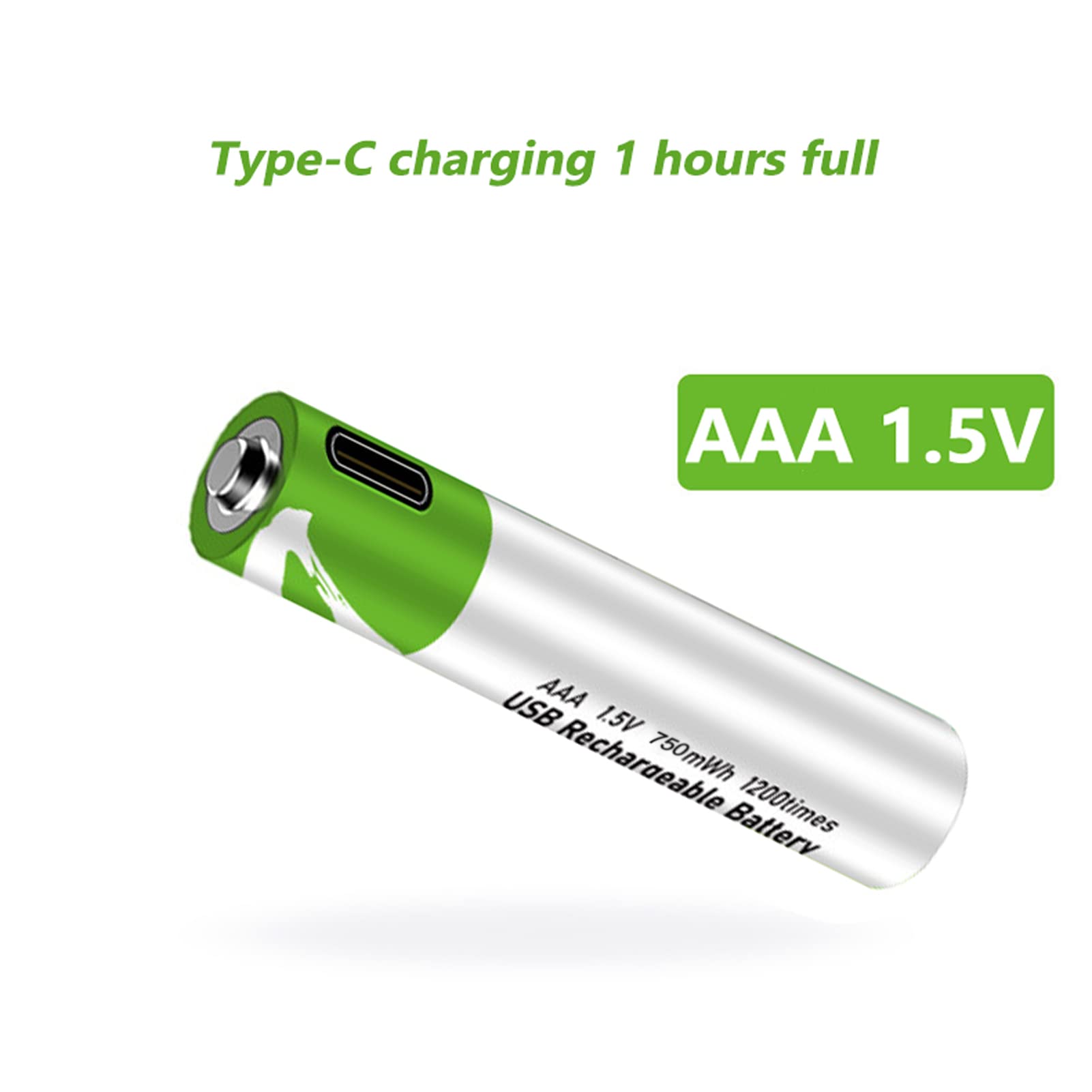 Équipement de chargementPort de type C, Batterie au lithium AAA rechargeable de type C, batterie 1,5 V, 750 mWh, haute capacité, tension constante, recharge rapide, utilitaire respectueux de l'