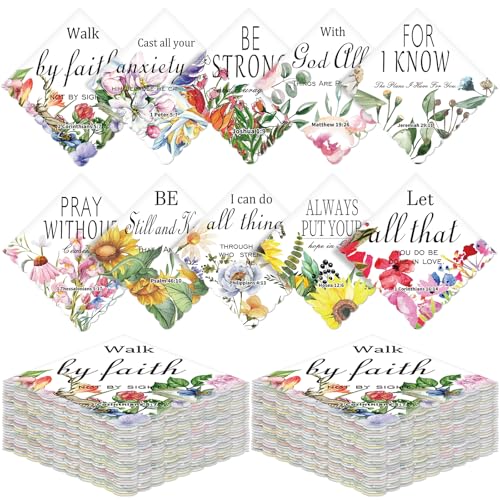 Sel Natural Christian Gifts Handkerchiefs for Women Inspirational Religious Bible Verse Gifts for Ladies (30)