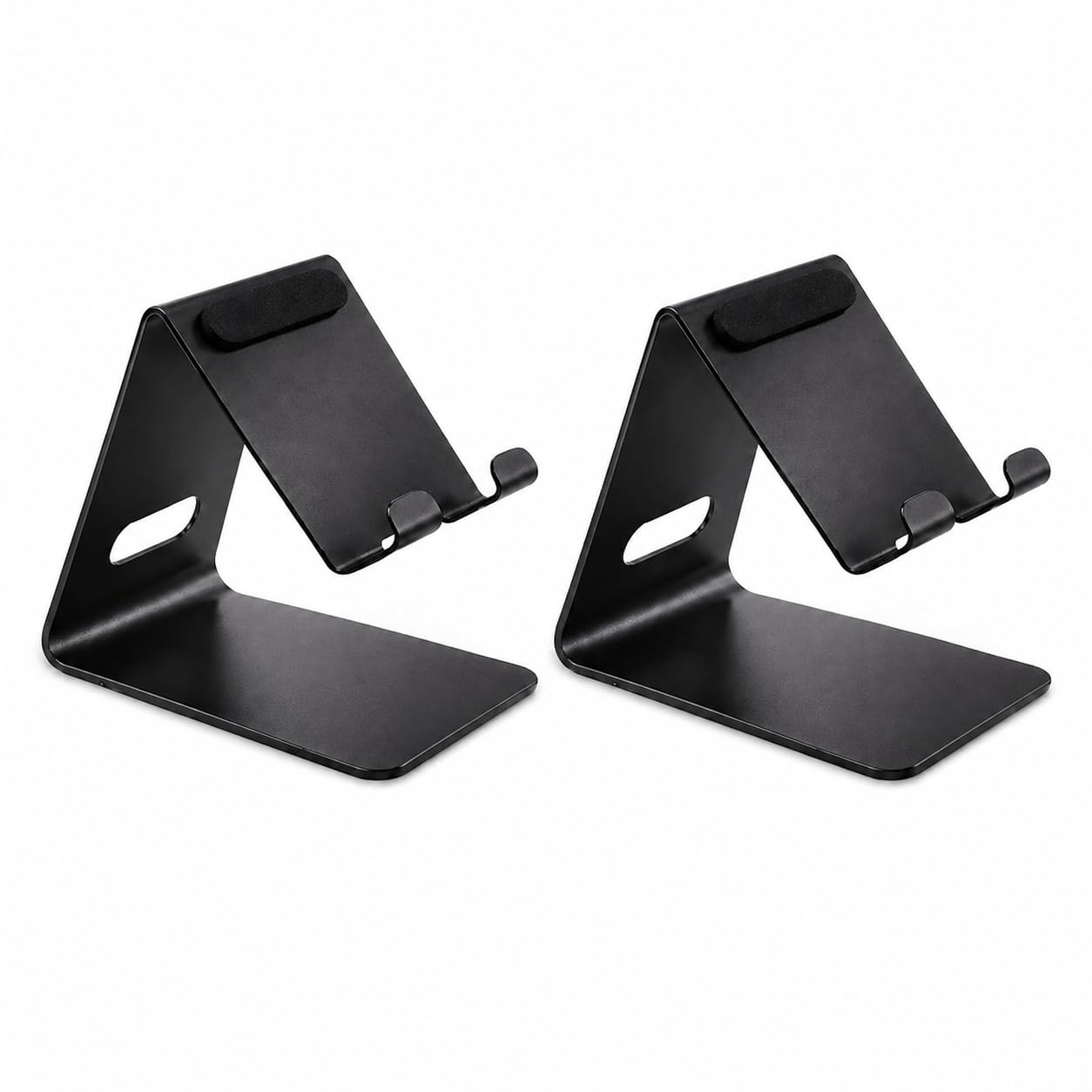 TECHNIUM Desk Mobile Holder Stand | Solid Metal Phone Stand | Anti-Slip & Scratch Resistant | for All Smartphones & Tablets | Black | Pack of 2-image-38