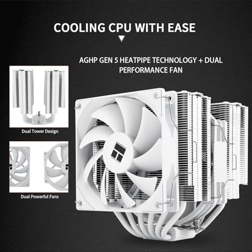 Image of Thermalright Peerless Assassin 140 White CPU Cooler, 6 Heat Pipes PC Cooling, Dual Towers and Dual PWM Fans, Computer CPU Air Cooler for AMD:AM4 AM5&Intel LGA1150 /1151 /1200 /1700 /1851,White