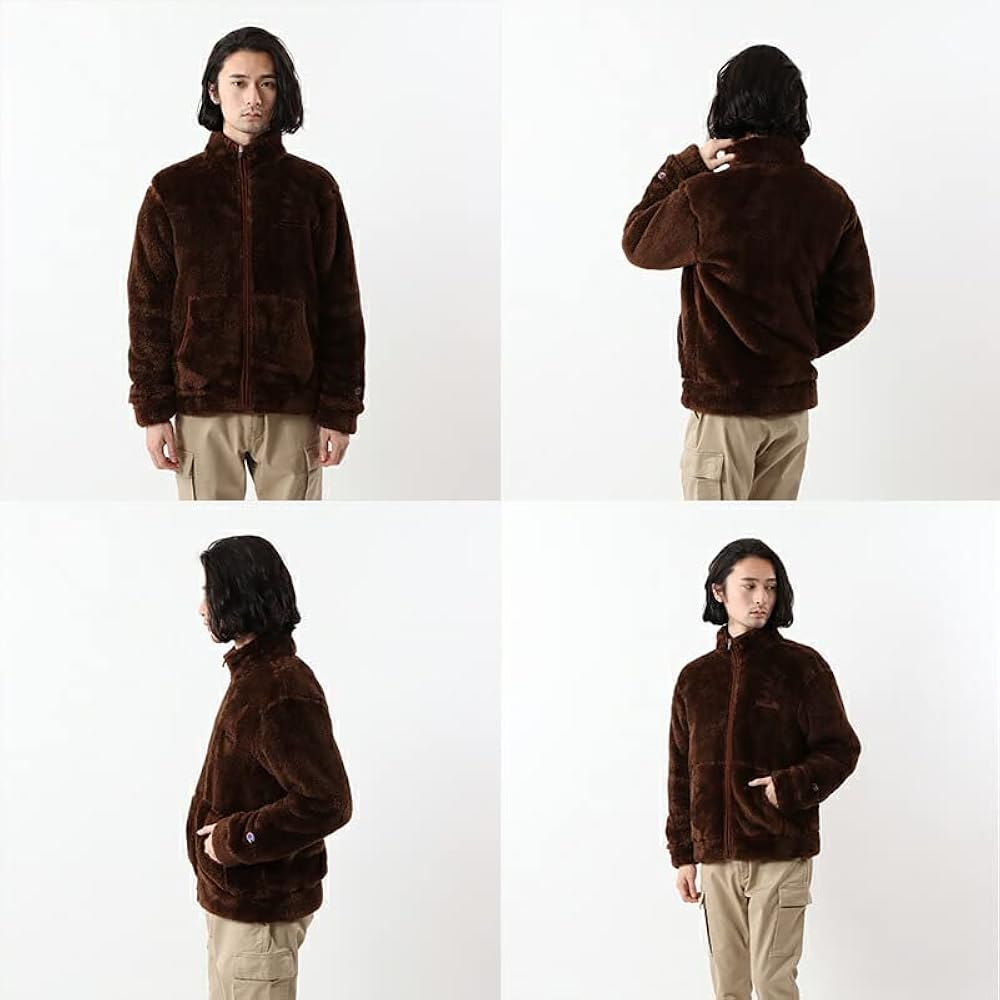 Amazon | [チャンピオン] ジャケット もこもこ フルジップ メンズ M